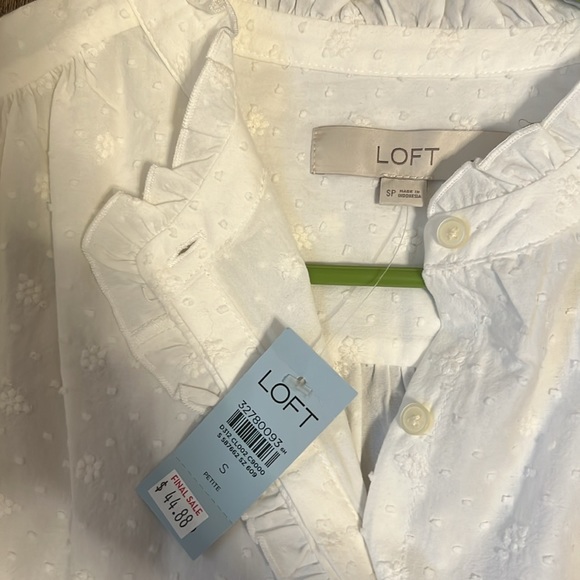 NWT size small loft top white button down - Picture 3 of 3